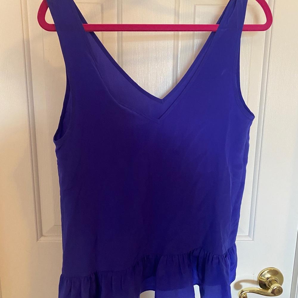 Amanda Uprichard 100% silk peplum blouse.